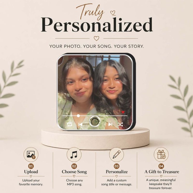 Personalized Gift for Best Friends  Custom Musical Fridge Magnet with Photo & Any Song Birthday Gift for Bestie & Friendship Day Gift for Female Friend Long Distance Gift